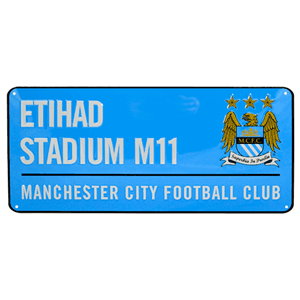 Man City Colour Street Sign - 40cm x 18cm