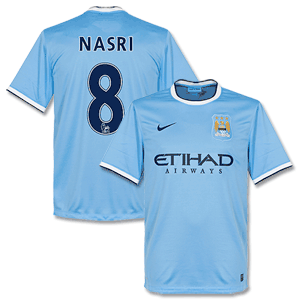 Man City Home Shirt 2013 2014 + Nasri 8
