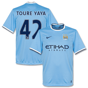 Man City Home Shirt 2013 2014 + Toure Yaya 42