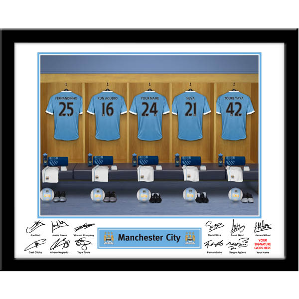 Man City - Personalised Dressing Room Framed Print