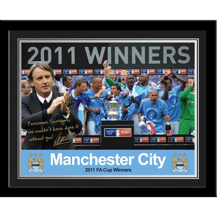 Man City - Personalised FA Cup 2011 Framed Print