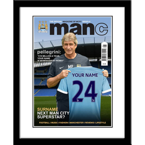 Man City - Personalised Headline Magazine - Framed