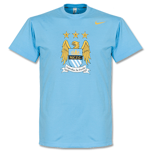 Man City Sky Core Crest T-Shirt 2013 2014