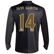 Manchester City Away Shirt 2013/14 - Long Sleeved with Javi Garcia 14 printing