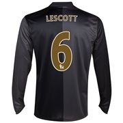 Manchester City Away Shirt 2013/14 - Long Sleeved with Lescott 6 printing
