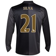 Manchester City Away Shirt 2013/14 - Long Sleeved with Silva 21 printing