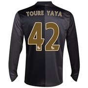 Manchester City Away Shirt 2013/14 - Long Sleeved with Toure Yaya 42 printing