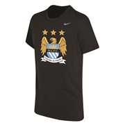 Manchester City Core Crest T-Shirt - Mens Black