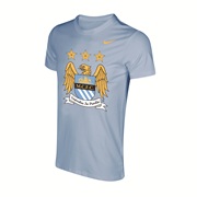 Manchester City Core Crest T-Shirt - Mens Blue