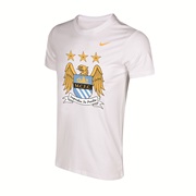 Manchester City Core Crest T-Shirt - Mens White