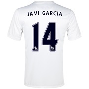 Manchester City Cup Away Shirt 2013/14  - Junior White with Javi Garcia 14 printing