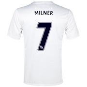 Manchester City Cup Away Shirt 2013/14  - Junior White with Milner 7 printing