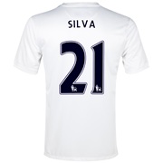 Manchester City Cup Away Shirt 2013/14  - Junior White with Silva 21 printing