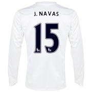 Manchester City Cup Away Shirt 2013/14 - Long Sleeved White with J.Navas 15 printing