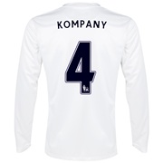 Manchester City Cup Away Shirt 2013/14 - Long Sleeved White with Kompany 4 printing