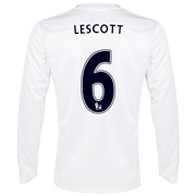 Manchester City Cup Away Shirt 2013/14 - Long Sleeved White with Lescott 6 printing