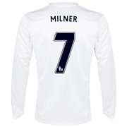 Manchester City Cup Away Shirt 2013/14 - Long Sleeved White with Milner 7 printing