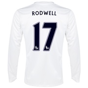Manchester City Cup Away Shirt 2013/14 - Long Sleeved White with Rodwell 17 printing