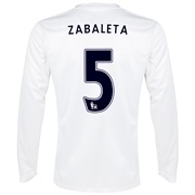 Manchester City Cup Away Shirt 2013/14 - Long Sleeved White with Zabaleta 5 printing
