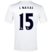 Manchester City Cup Away Shirt 2013/14 White with J.Navas 15 printing
