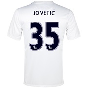 Manchester City Cup Away Shirt 2013/14 White with Jovetic 35 printing