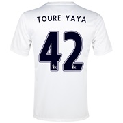 Manchester City Cup Away Shirt 2013/14 White with Toure Yaya 42 printing