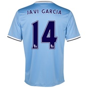 Manchester City Home Shirt 2013/14 - Junior with Javi Garcia 14 printing