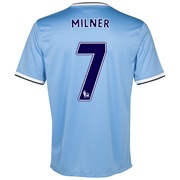 Manchester City Home Shirt 2013/14 - Junior with Milner 7 printing