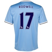Manchester City Home Shirt 2013/14 - Junior with Rodwell 17 printing