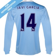 Manchester City Home Shirt 2013/14 - Long Sleeved with Javi Garcia 14 printing