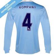 Manchester City Home Shirt 2013/14 - Long Sleeved with Kompany 4 printing