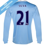 Manchester City Home Shirt 2013/14 - Long Sleeved with Silva 21 printing