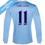 Manchester City Home Shirt 2013/14 - Long Sleeved with Sinclair 11 printing