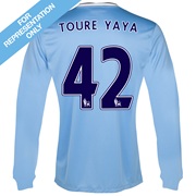 Manchester City Home Shirt 2013/14 - Long Sleeved with Toure Yaya 42 printing