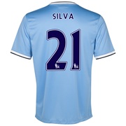 Manchester City Home Shirt 2013/14 - Womens with Silva 21 printing