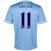Manchester City Home Shirt 2013/14 - Womens with Sinclair 11 printing
