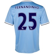 Manchester City Home Shirt 2013/14 with Fernandinho 25 printing