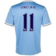 Manchester City Home Shirt 2013/14 with Sinclair 11 printing