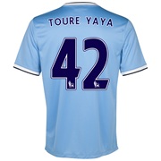 Manchester City Home Shirt 2013/14 with Toure Yaya 42 printing