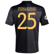 Manchester City UEFA Champions League Away Shirt 2013/14 - Junior with Fernandinho 25 printing