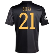 Manchester City UEFA Champions League Away Shirt 2013/14 - Junior with Silva 21 printing