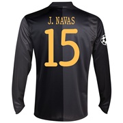 Manchester City UEFA Champions League Away Shirt 2013/14 - Long Sleeved with J.Navas 15 printing