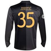 Manchester City UEFA Champions League Away Shirt 2013/14 - Long Sleeved with Jovetic 35 printing