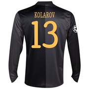 Manchester City UEFA Champions League Away Shirt 2013/14 - Long Sleeved with Kolarov 13 printing