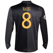Manchester City UEFA Champions League Away Shirt 2013/14 - Long Sleeved with Nasri 8 printing