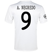 Manchester City UEFA Champions League Cup Away Shirt 2013/14  - Junior White with A.Negredo 9 printing
