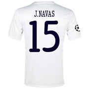 Manchester City UEFA Champions League Cup Away Shirt 2013/14  - Junior White with J.Navas 15 printing