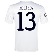 Manchester City UEFA Champions League Cup Away Shirt 2013/14  - Junior White with Kolarov 13 printing