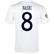 Manchester City UEFA Champions League Cup Away Shirt 2013/14  - Junior White with Nasri 8 printing