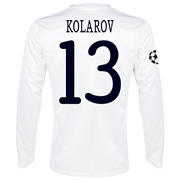 Manchester City UEFA Champions League Cup Away Shirt 2013/14 - Long Sleeved White with Kolarov 13 printing